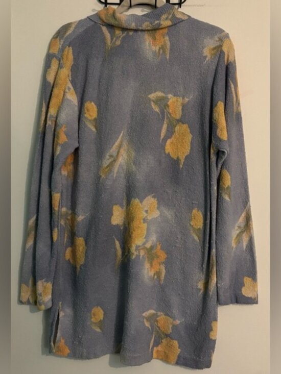 80s Vintage Gabriella T Womens Collared Long Sleeve Italian Floral Sweater Sz L - Picture 2 of 6